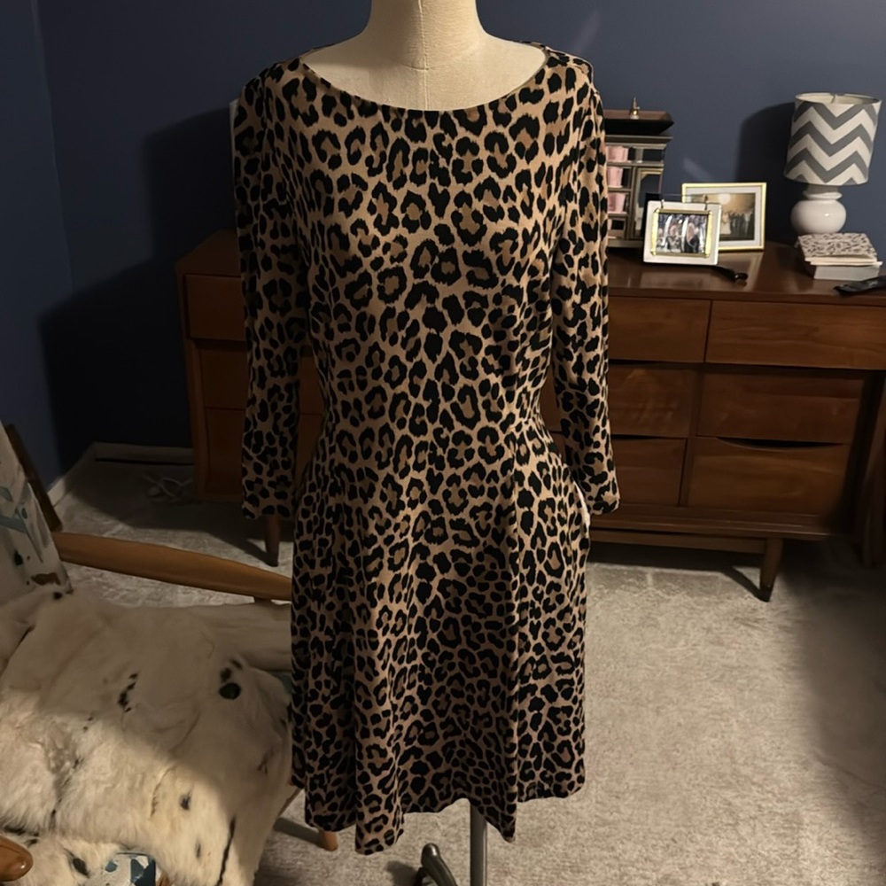 Kate Spade Leopard Ponte Fit and Flare